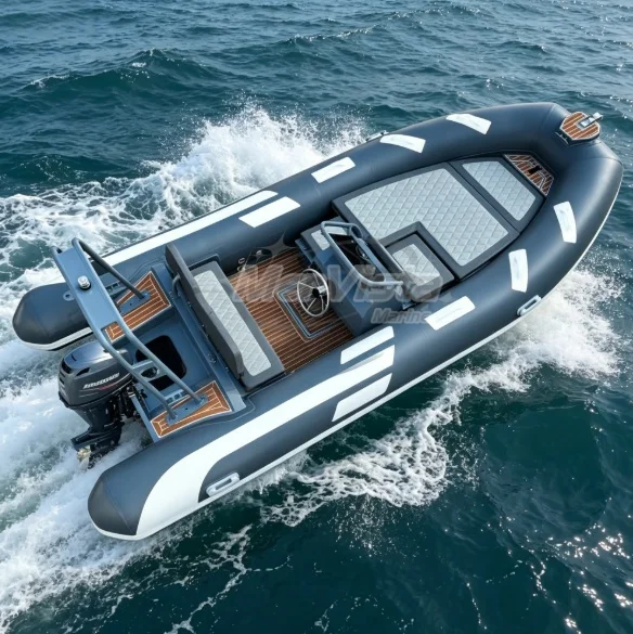 16ft Aluminum Hull Rigid Inflatable Rib Boat 480 Fishing Boat with Bimini SunShade