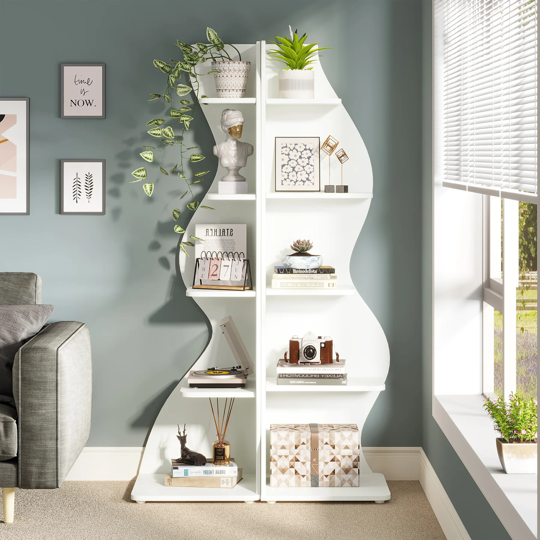 Cross-border corner shelves, bookshelves, living room floor-to-ceiling indoor simple storage, corner cabinets, corner shelves