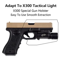 Funda IWB para Glock 17 19 19X 45 con linterna Surefire X300 Ultra