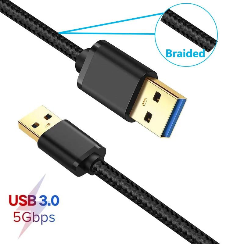 USB 3.0 Extension Cable Male to Male Short Type A USB 3.0 Male to USB Male Cable for USB 3.0 HDD Drive Enclosure TV USB 3.0 Cord