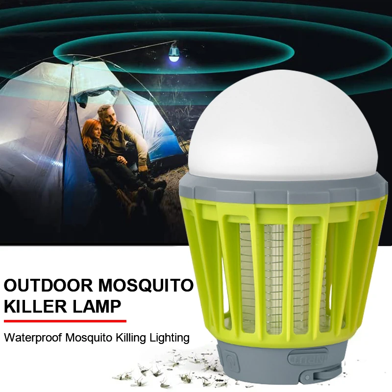 Lámpara eléctrica antimosquitos de 2000mAh y 30H, trampa antimoscas para insectos con luz LED, Exterminador de insectos USB, linterna portátil para acampar al aire libre