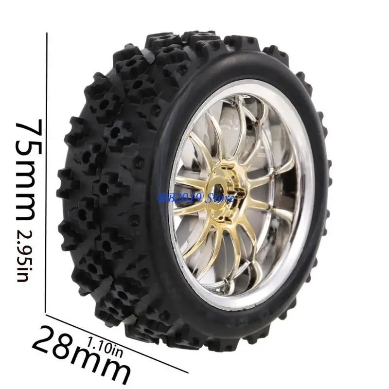 Q0KB RC Car Wheel Hubs Rear & Front Wheel Tire Durable Upgrade Accs of HSP
