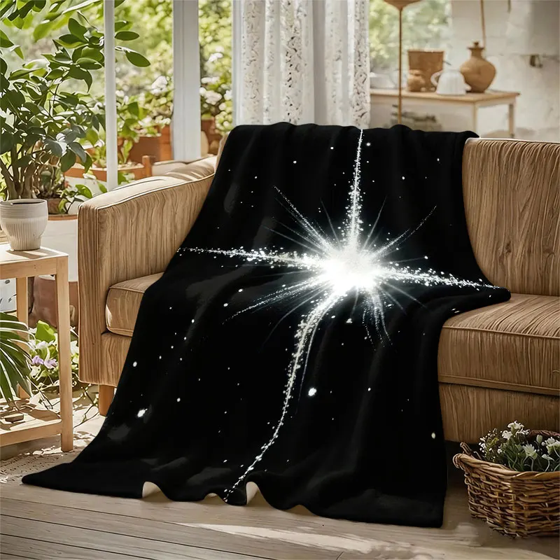 Stellar Burst Flannel Blanket Warm Soft Halloween Christmas Decorative Couch Warm Cozy All-Season Gift