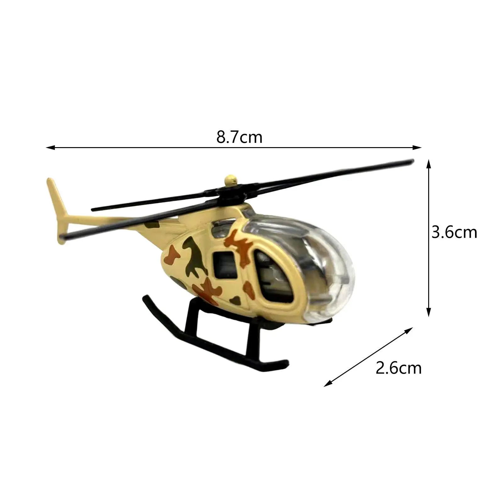 Small Diecast Alloy Helicopter Holiday Present Desktop Display Plane Toy