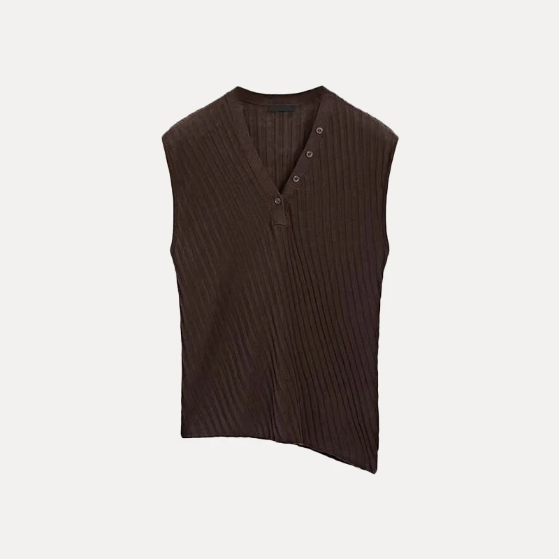 

Лето 2023, новый женский модный легкий льняной жилет с v-образным вырезом для поездок на работу, стандартная длина, без пуговиц, чистый цвет, полиэфирное волокно