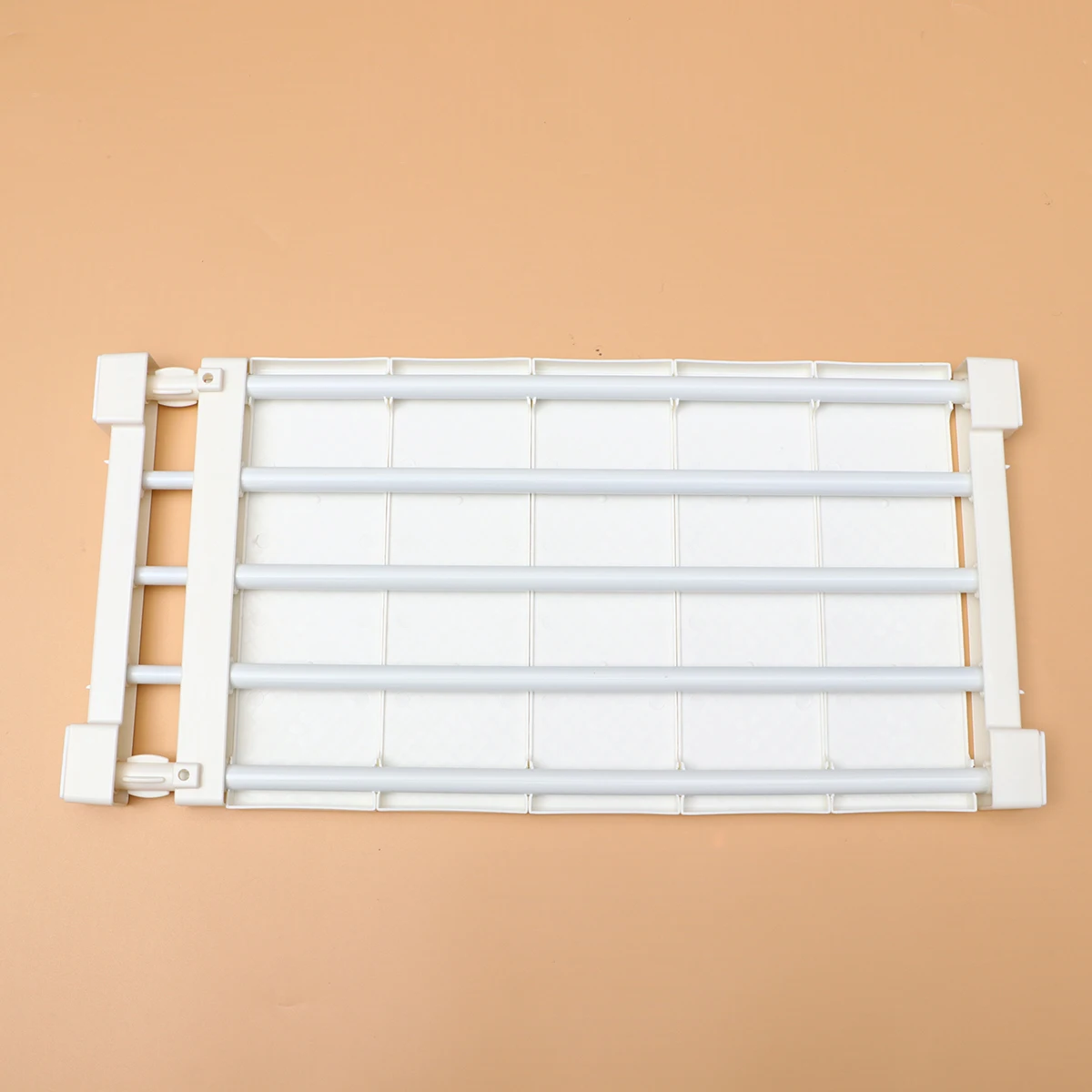 

Adjustable Space-Saving Expandable Retractable Rack Divider for Cabinet Bathroom Kitchen Glue-Free Sturdy Plastic