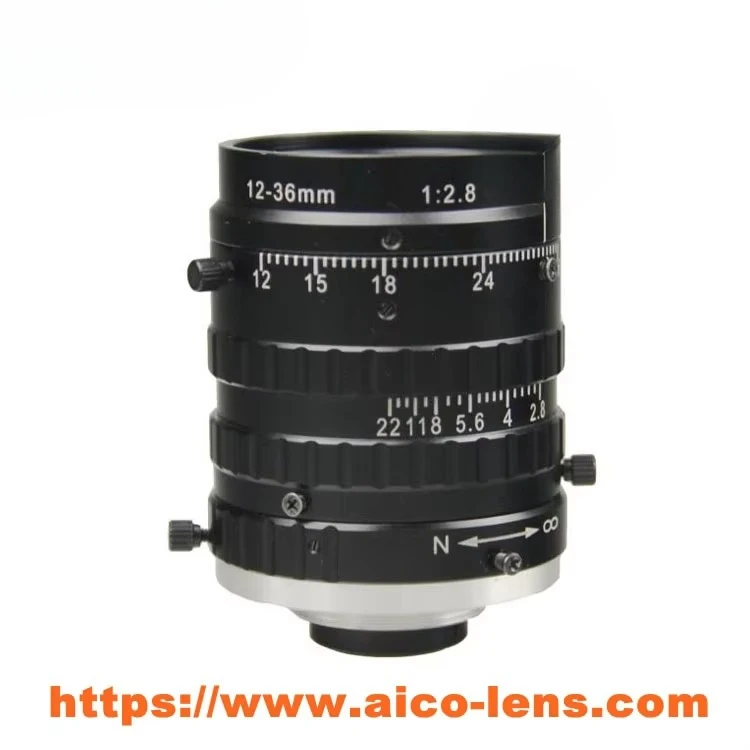 عدسة تكبير Cctv البؤري Vision Vari لنظام الصناعة 2/3 بوصة تنسيق الصورة F2.8 دليل القزحية 5 ميجابكسل 12-36 مم c آلة التركيب