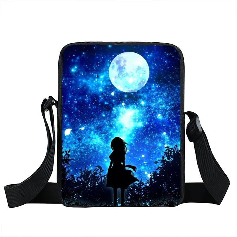 Galaxy / Nightfall Tree Crossbody Bag Women Handbags Ladies Canvas Shoulder Bags for Travel Small Satchels Leisure Messenger Bag