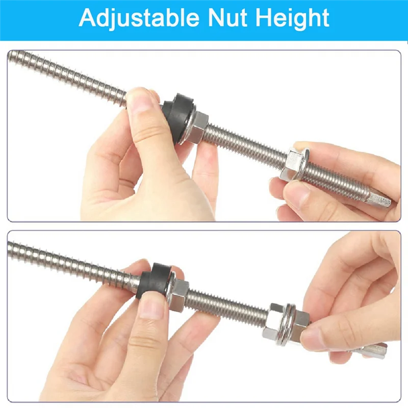 

AT29-20Cm Solar Hanger Bolts Solar Panel Roof Mounting Screws M10 Solar PV Panel Mounting Bracket For Fixing Solar Panel 6Pc Dur