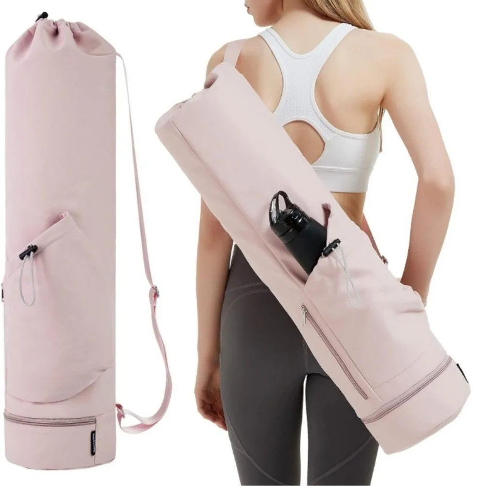 Large Capacity Yoga Mat Bag Waterproof Adjustable Shoulder Straps Breathable Sports Bag Portable Black Exercise Storage Bag image 6