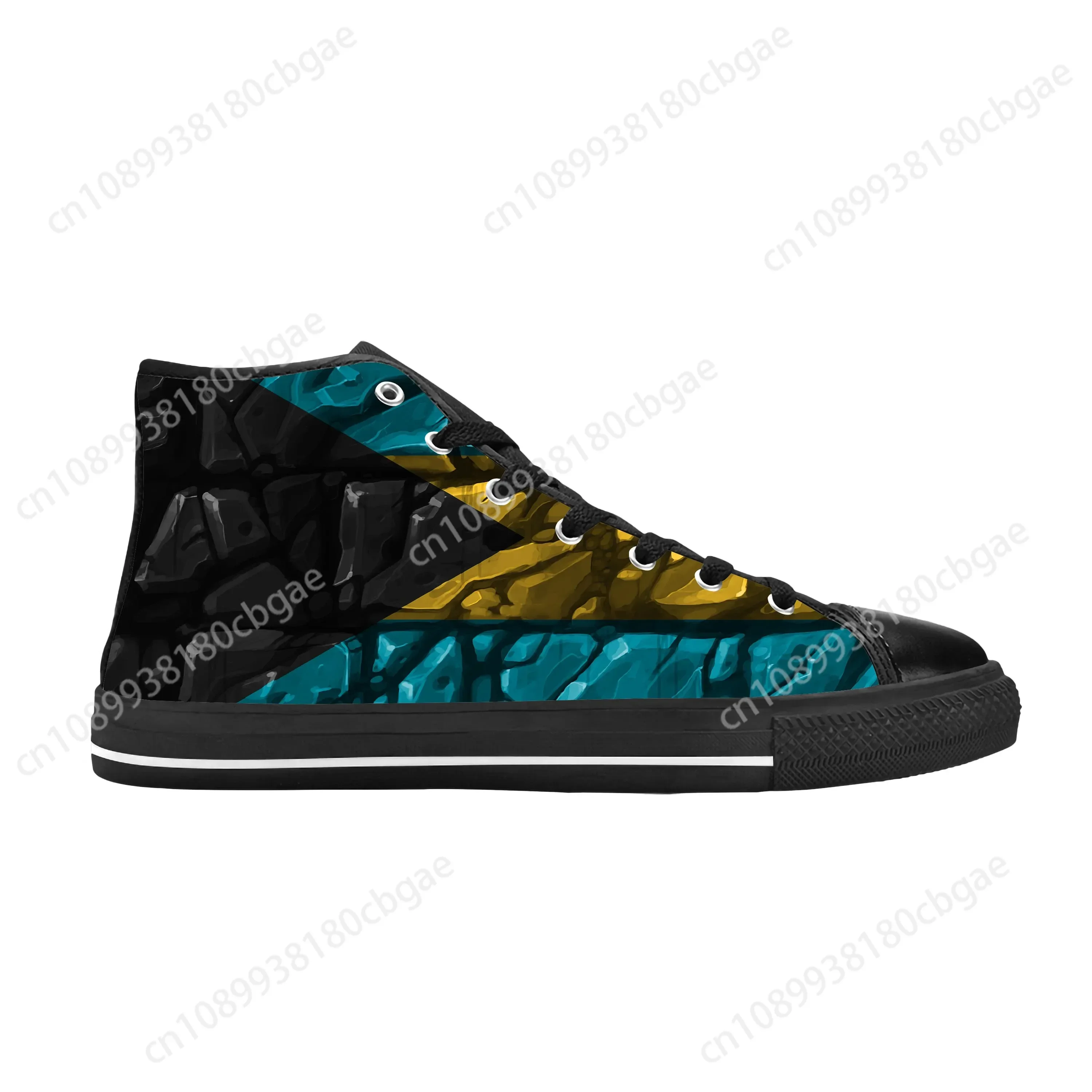 

Hot Bahamas Bahamian Flag Patriotic Pride Fashion Casual Cloth Shoes High Top Comfortable Breathable 3D Print Men Women Sneakers