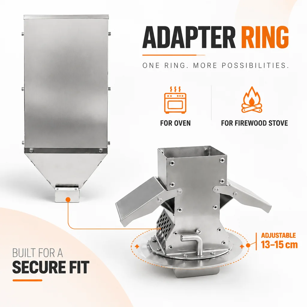 Firewood Stove Adapter Ring, Suitable For Pellet Burner Assembly, Stainless Steel, 15cm/14cm/13cm, Outdoor Stove Assembly Part