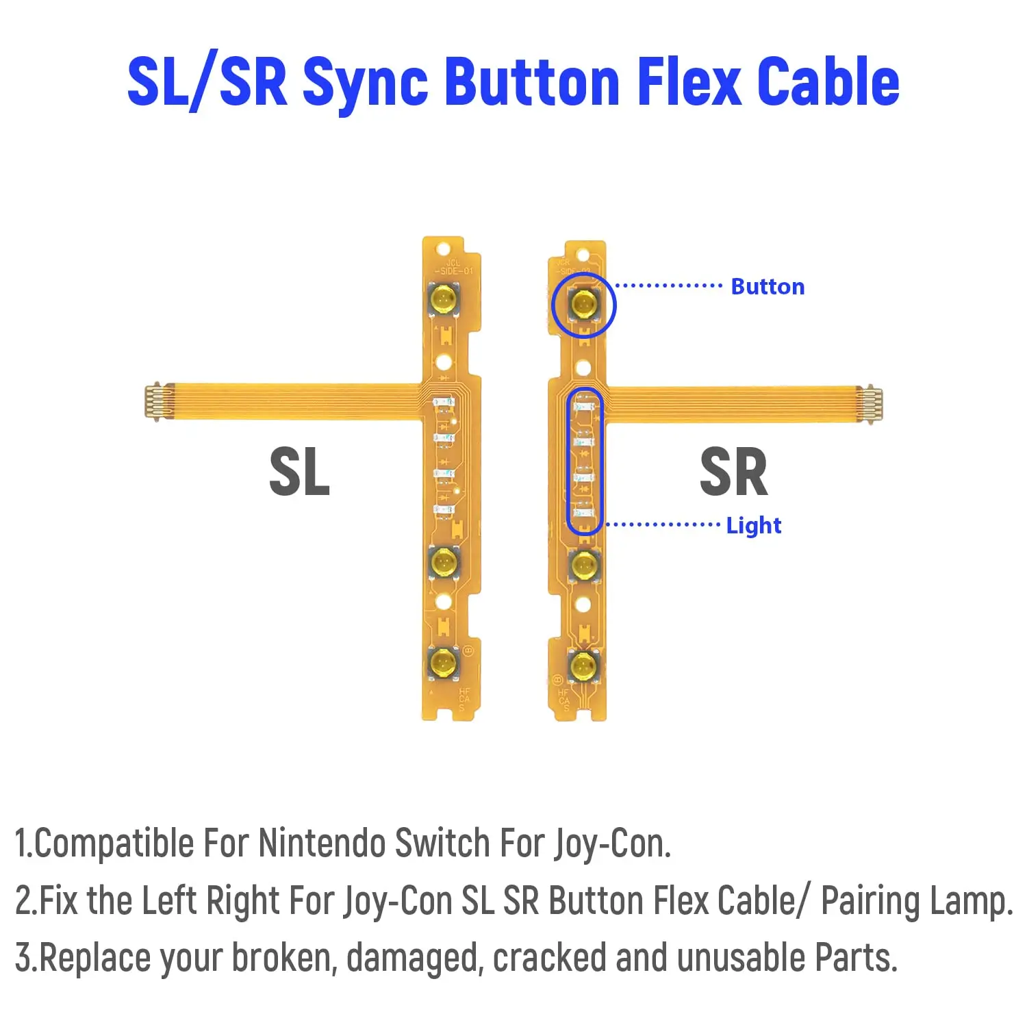 استبدال SL SR اليسار اليمين مزامنة زر الشريط فليكس كابل مجموعة ل NS التبديل NS Joy-Con تحكم إصلاح قطع الغيار