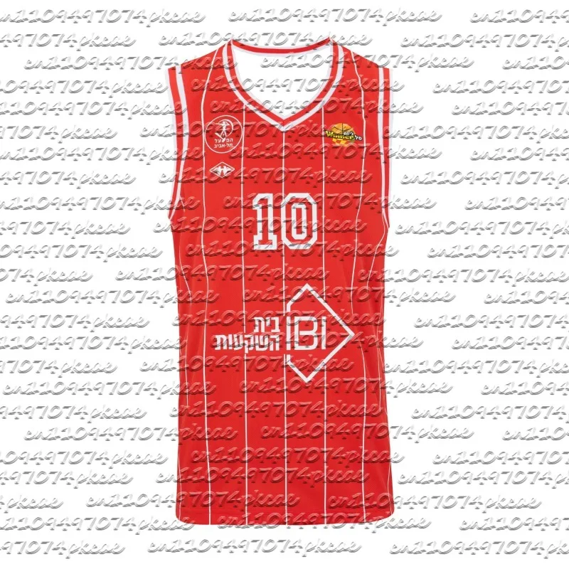 Chaleco de camiseta de baloncesto casero a rayas rojas de la Liga de baloncesto de Israel más vendido # 10 ropa deportiva transpirable de secado rápido para adultos y niños