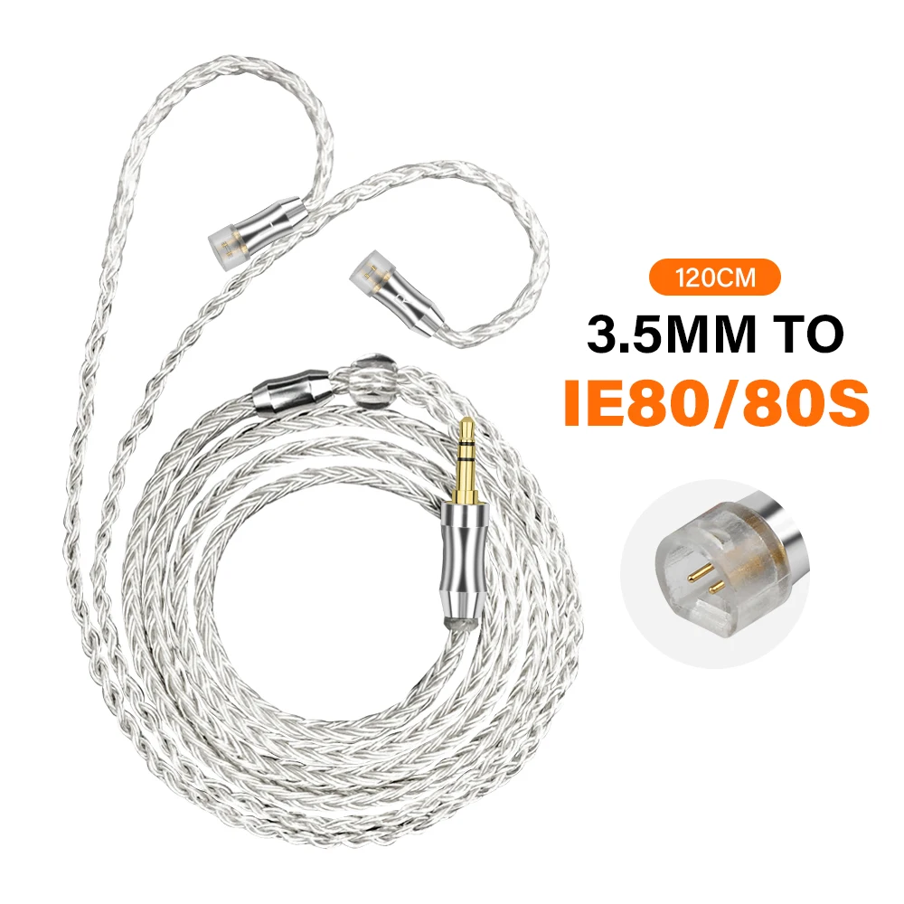 16 كور عالية النقاء خالية من الأكسجين النحاس الفضة مطلي كابل التوازن 3.55 مللي متر إلى MMCX 3.55 مللي متر إلى TE80 80S سماعة كابل #1