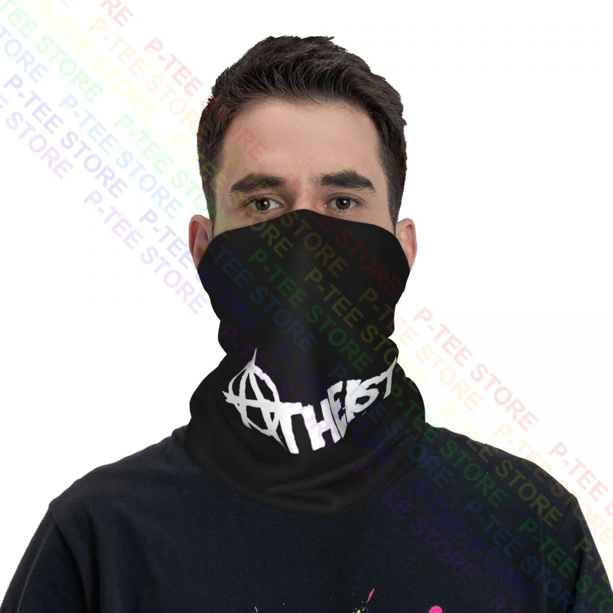 Atheist Anarchy Atheism Anti Religion Evolution Science Neck Gaiter Bandana Scarf Face Mask Ski