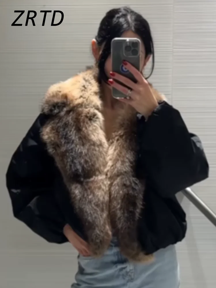 Street Faux Fur Patchwork Cropped Coats Women Loose Lapel Full Sleeve Pockets Warm Jackets 2026 Winter Lady Fashion Outwear 3 Street Faux Fur Patchwork Cropped Coats Women Loose Lapel Full Sleeve Pockets Warm Jackets 2026 Winter Lady Fashion Outwear 3