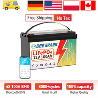 12V 100Ah Lifepo4 Lithium Battery 100A BMS for RV Solar Marine Trolling Motor Backup Power Group 31 Deep Cycle Lithium Batteries