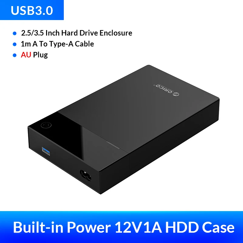 ORICO 3.5インチHDDケース 内蔵電源12V ポータブルSATA to USB 3.0