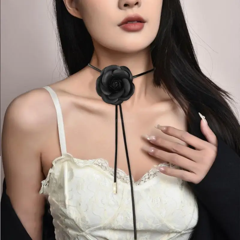 Dây chuyền cà vạt Bolo Choker màu tối Hoàn hảo cho đám cưới, tiệc tùng và hẹn hò X4YC