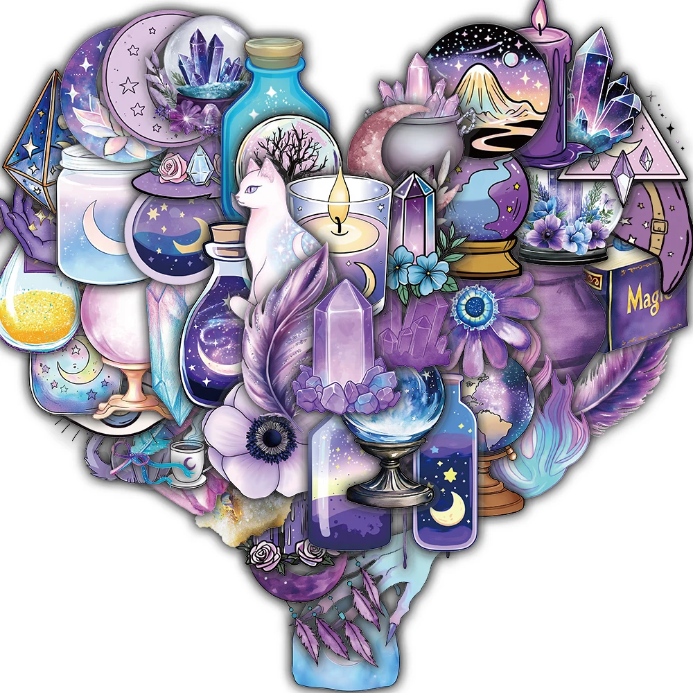 

50/100 шт., наклейка «Волшебная ведьма», канцелярские принадлежности с героями мультфильмов, водонепроницаемая ПВХ граффити, телефон, ноутбук, украшение для скрапбукинга