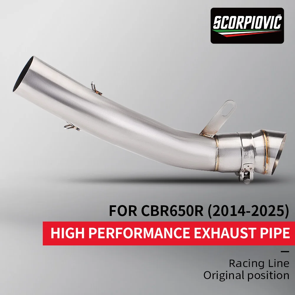 Motorcycle exhaust modified 60mm interface intermediate link pipe sliding CB650F CBR650F CB650R CB650R CB650R CBR650 (2014-2025)