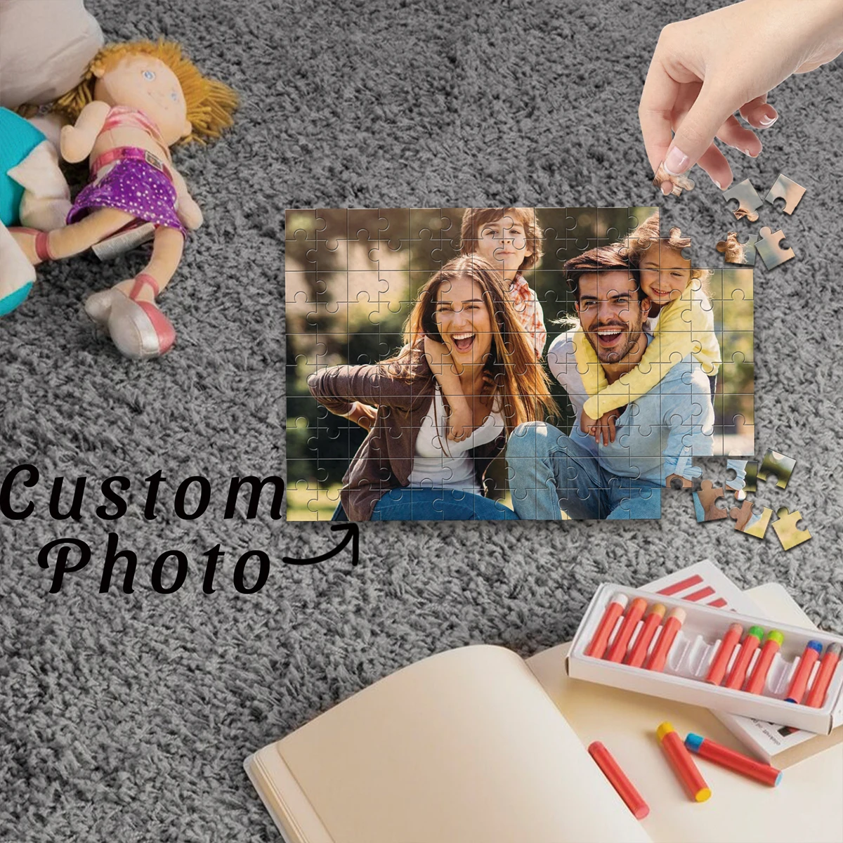 1pc Custom Photo Single Portrait Wooden Jigsaw Puzzle,Ideal Anniversary,Wedding,Birthday,Valentine Gift For Family Friends