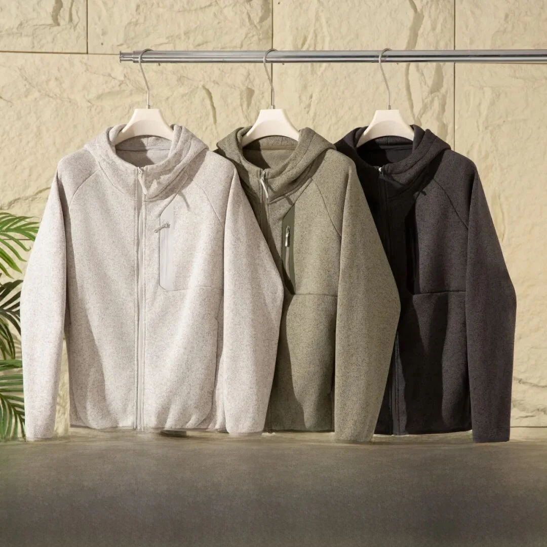 

ex Outdoor Fce Jaet Вязаный кардиган с капюшоном Теплое внутреннее слое Повседневное пальто из полиэфирного волокна Длинная молния...