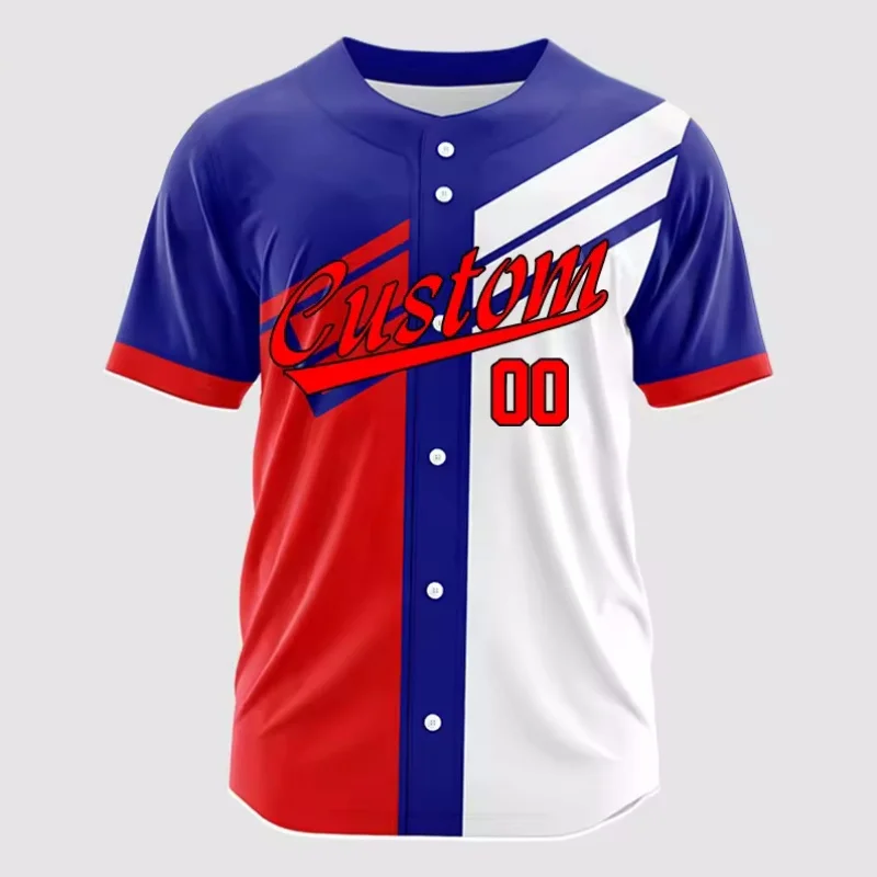 

3D Custom Team Name Number Baseball Jerseys Fashion Creative Design Short Sleeve T-Shirt Outdoor Training Sports Uniform For Men