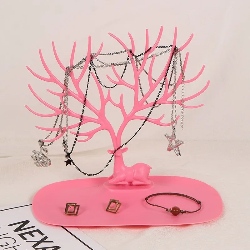 Nuovo stile piccoli cervi orecchini collana anello ciondolo braccialetto gioielli espositore vassoio albero portaoggetti portaoggetti organizzatore