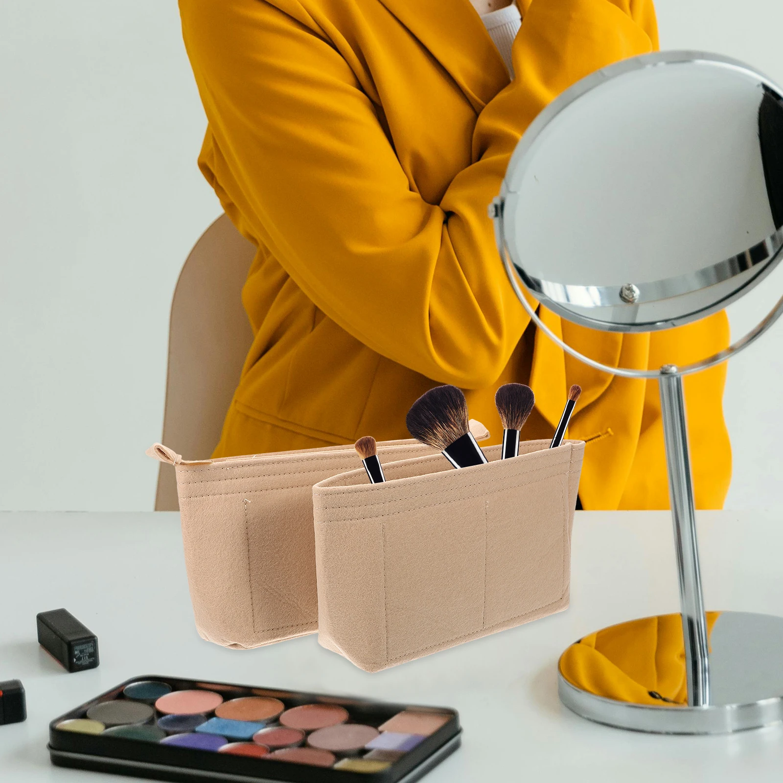 

2Pcs Purse Organizer Insert Felt Bag Organizer Large Capacity Storage for Women Handbag Cosmetics Keys Wallet Anytime Anywhere