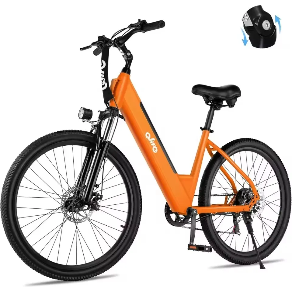 

Adult electric bike Ebike 26 Step-Through 22mph with 2.1 tire, ebikes with 750W top with 7 speeds, commuting bike