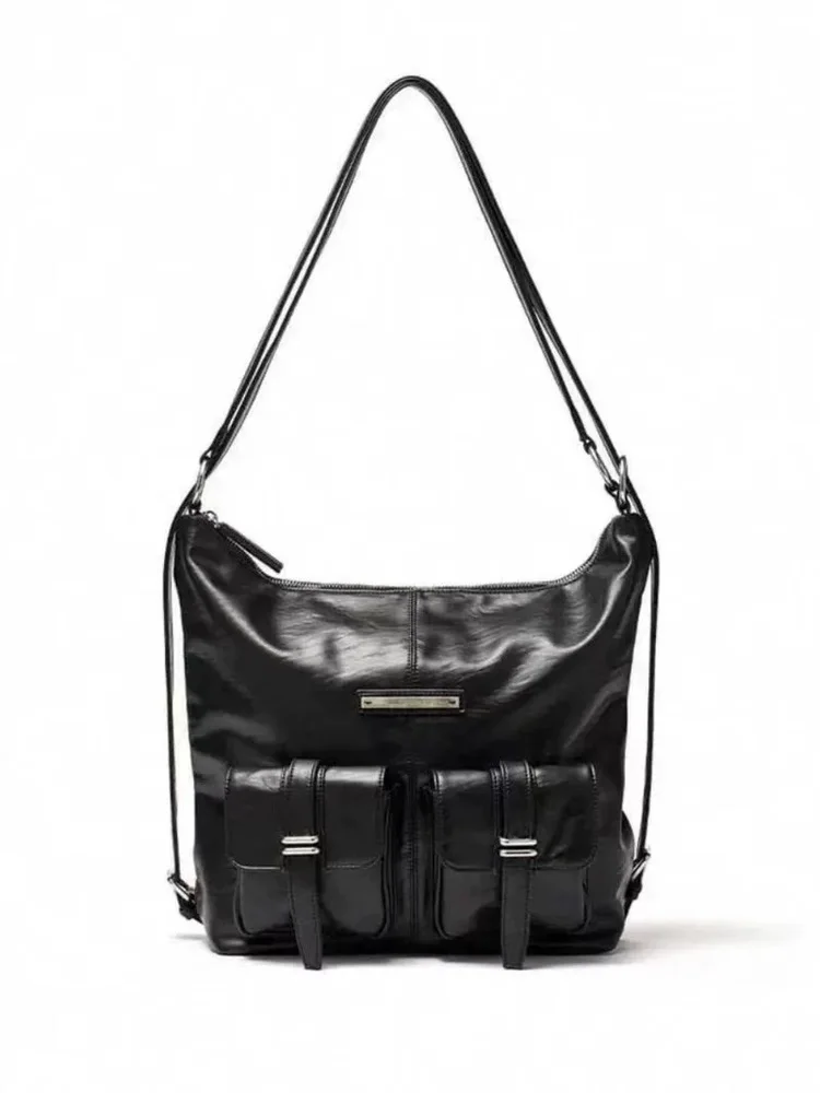 

2025 new women's pu leather waterproof large capacity one-shoulder hobo bag shoulder messenger tote bag travel work commuting