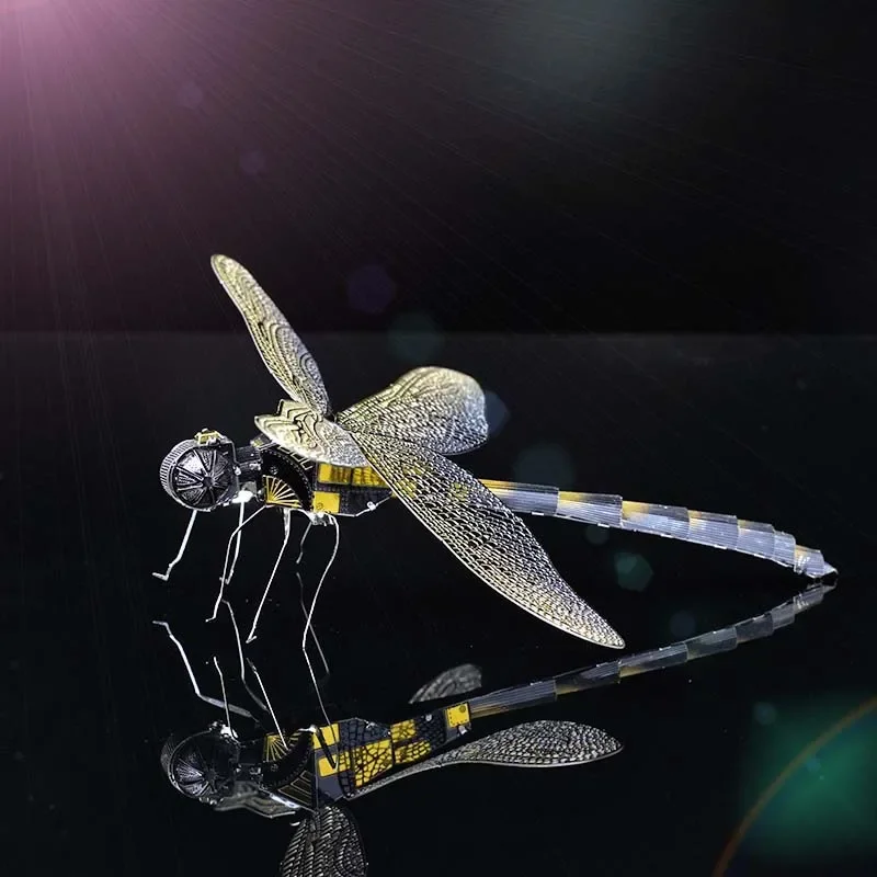 لتقوم بها بنفسك تجميع صغير ثلاثية الأبعاد لغز معدني اللون اليعسوب نموذج بازل قطع لعب للأطفال 14 + الكبار هدية ألغاز تعليمية اللعب