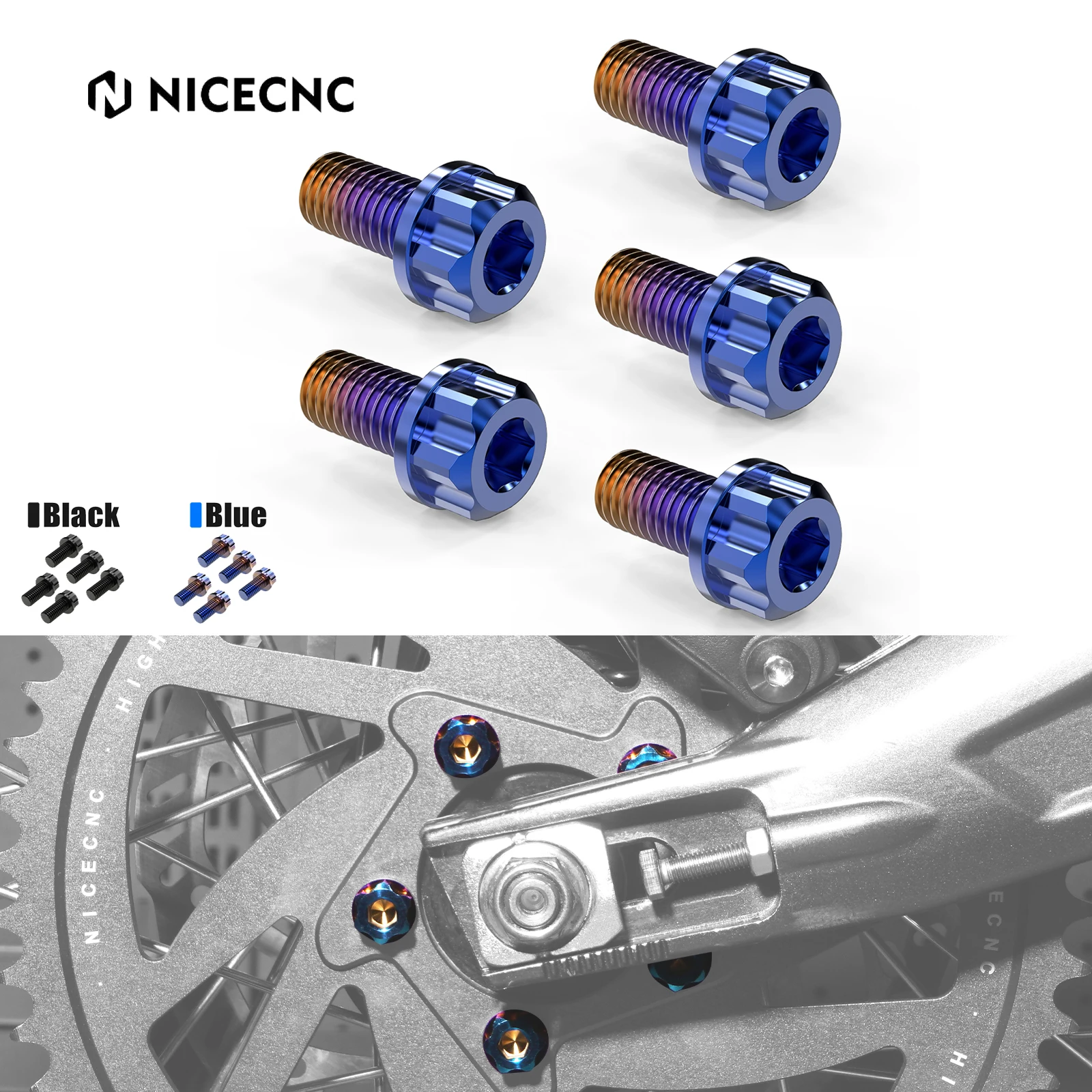 

NICECNC For Surron Light Bee X For Sur-Ron Light S L1E For Segway X160 X260 M8 Rear Sprocket Bolts Screws Electric Off-Road Bike