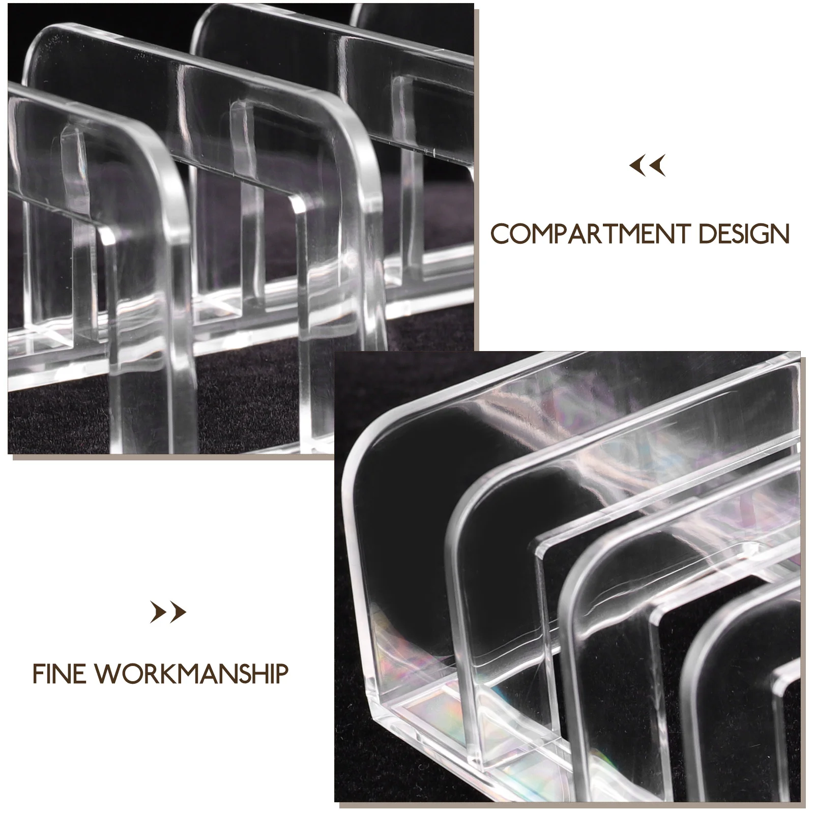 Organizer Trasparente per Palette Ombretti con 7 Scomparti, Scatola Porta Trucchi per Blush, Fondotinta, Lucidalabbra, da Bancone e Scrivania