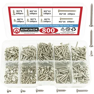 M2 self-sprinkler bolt assorted kit, 800 pieces, bolts assortment kit, lock pig, wooden thread, nail screw sets, automatic wood locking nut 8 MAIN SALES SALES - №6