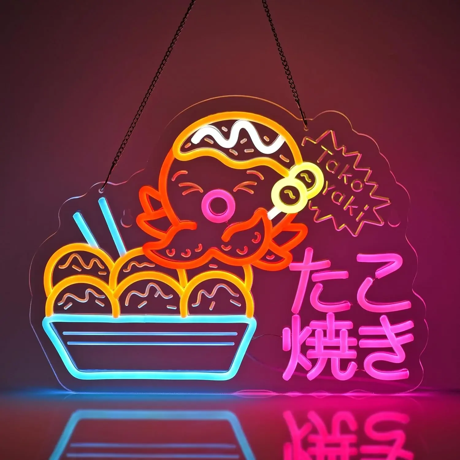 

Neon Wall Sign Dimmable Takoyaki Neon Lights for Bar Pub Restaturant Shop Market Decor Aesthetics Draw Celebratory Gifts