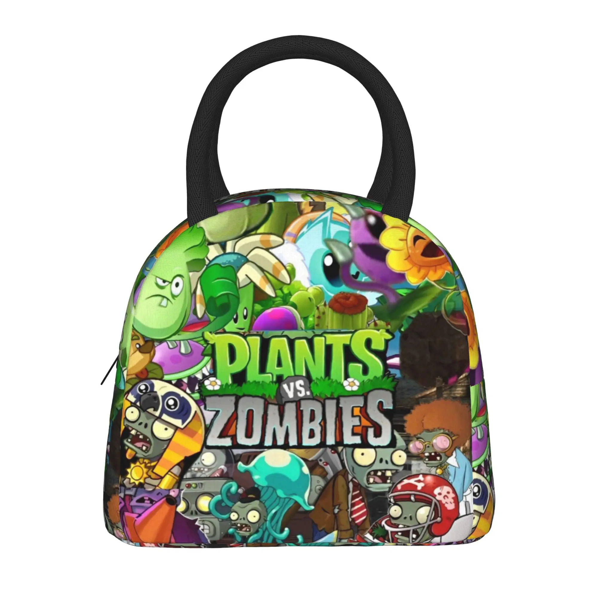 Plants-vs-Zombie cartoon games Insulated Lunch Bags for Men Women  Storage Box Portable Cooler Thermal Lunch Boxes For Picnic