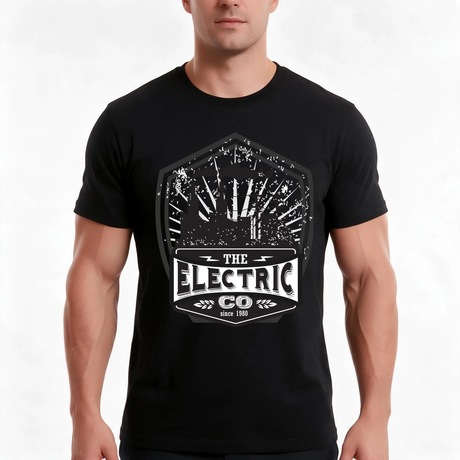 u2 the electric co T-Shirt, Summer Casual Cotton Tee, Oversized Streetwear Tops, Vintage Graphic Print, Loose Fit Short Sleeve