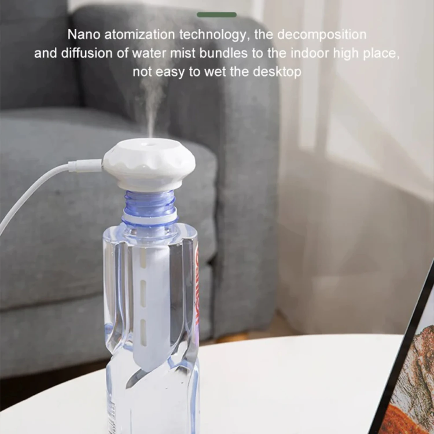 Mini humidificador recargable para espacios pequeños, eficiente y potente, que proporciona alivio instantáneo y humedad sin esfuerzo para espacios secos