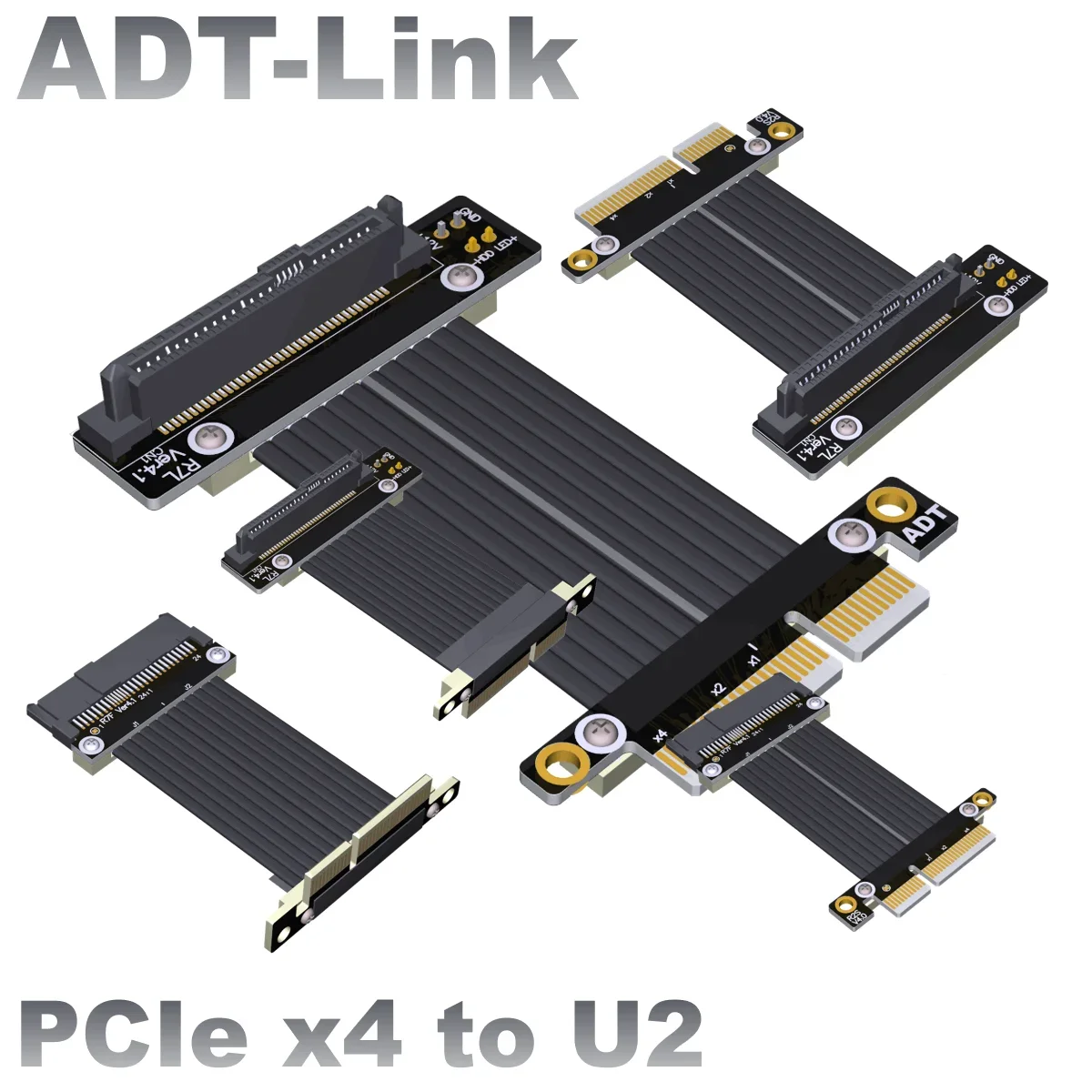 64Gbps Riser U.2 Interface U2 To PCIE 4.0 X4 SFF-8639 NVMe Solid State Drive SSD Transfer Extension Data Gen4.0 Cable PCIe 4x U2