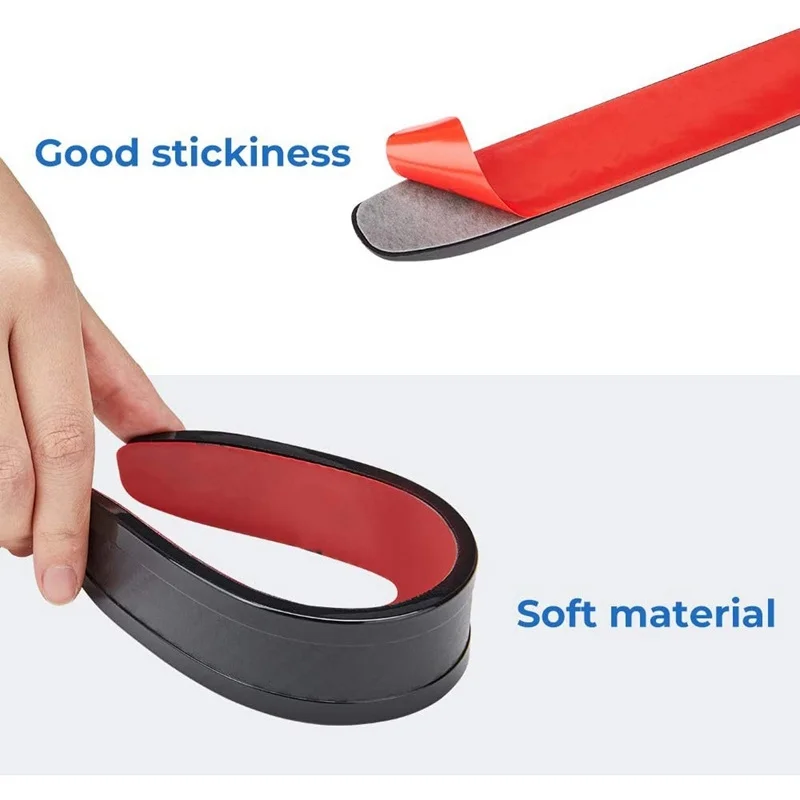 

A03Q-Car Bumper Protector Rubber Strips, Carbon Fibre Front And Rear Side Bumper Guard Cover For SUV MPV Pickup Truck, 2 Pcs