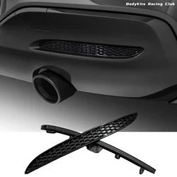 Gloss Black Rear Bumper Reflector Insert Set Honeycomb For BMW 1 Series F20 F21 LCI Urban Line M Sport 2016-2019