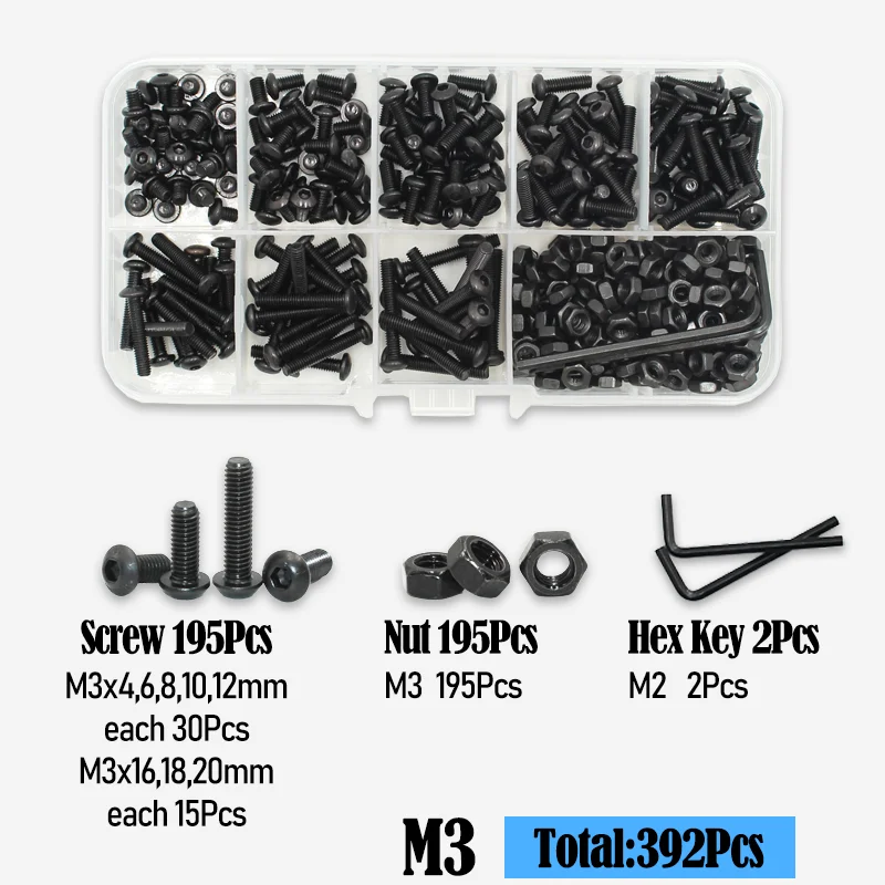 2510p Rundkopfschrauben M2 M2.5 M3 M4 M6 Güteklasse 10.9 Innensechskant-Rundkopfschrauben mit Allen-Antrieb ISO7380 Schrauben-Muttern-Unterlegscheiben-Set – Detail 15