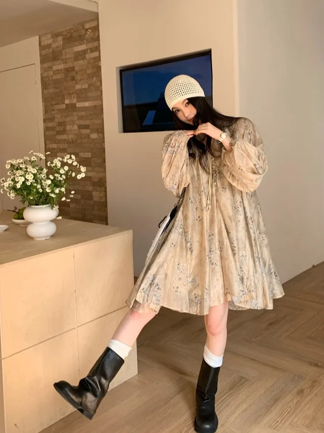 

Женская юбка трапециевидной формы в стиле ретро Dr Korean Sle Aosphere Lantern Sve с верхней одеждой Jaet Spring Faion