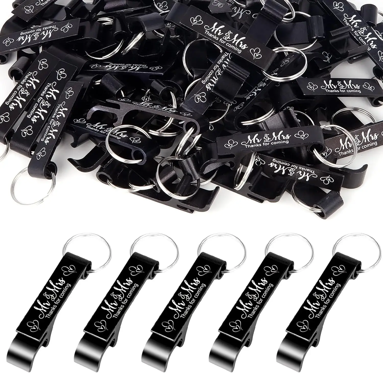 

50-150PCS Bottle Opener Keychain Thank You Wedding Favors for Guests Aluminum Wine Beer Opener for Birthday Baby Shower Souvenir