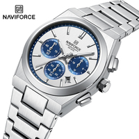 NAVIFORCE Quartz Couple Watches Fashion Steel Band Women Wristwatches Quartz Chronograph Waterproof 24 Hours Date Display Clocks
