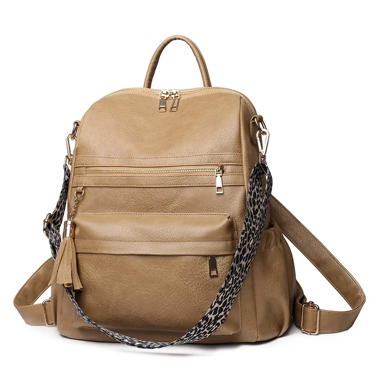 

Europe and the United States new street waterproof messenger bag ladies backpack retro popular girls tassel backpack.
