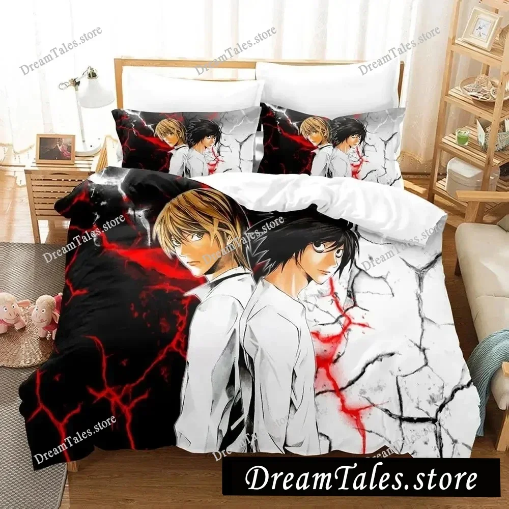 

Home Textile Cartoons Death Note Cover Duvet Cover Pillow Case Boy Girl Polyester Bedding Set King Queen Twin Size Luxury Gift